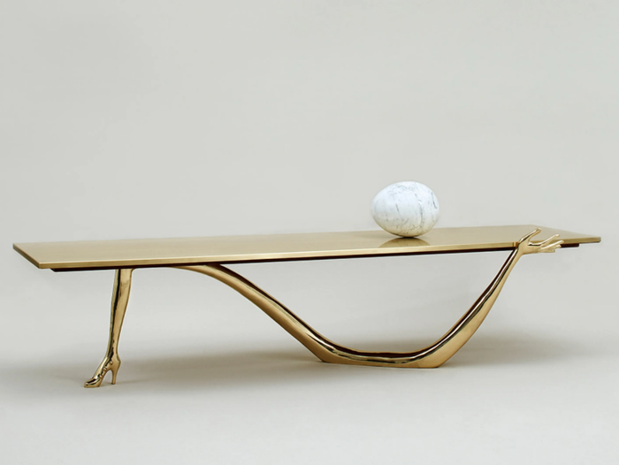 LEDA - Low brass coffee table _ BD Barcelona Design